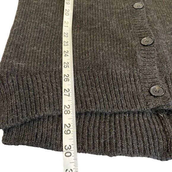 Pam & Gela Wool Alpaca Lamb Leather Cardigan Button Front Zip Back Black Small - Picture 11 of 13